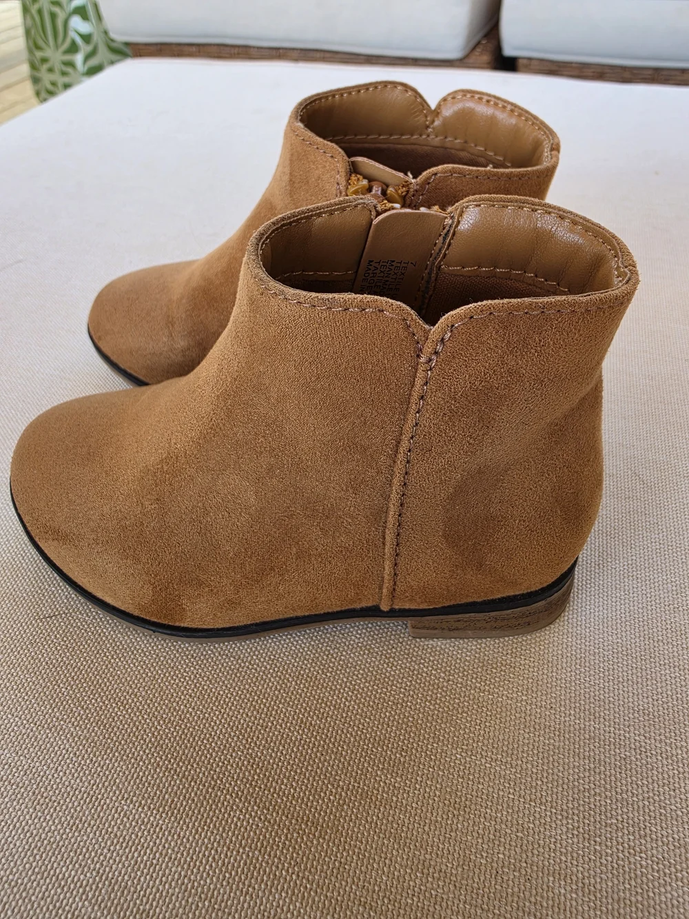 Cat & Jack Kids Brown Suede Side-Zip Ankle Boots